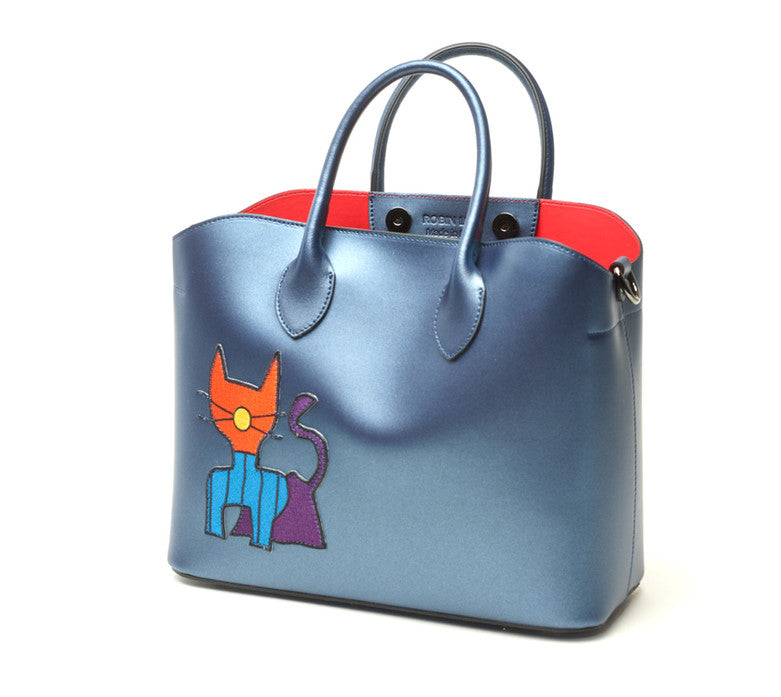 Madison Tote Metallic Blue with Sammy Carolina