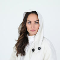 Bone Hooded Raincoat with Tammy Cat Embroidery